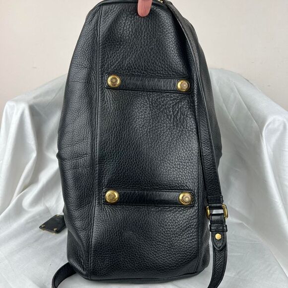 MARC JACOBS Classic Q 2way Tote Shoulder Bag Handbag Black Leather Y2K - Picture 5 of 8